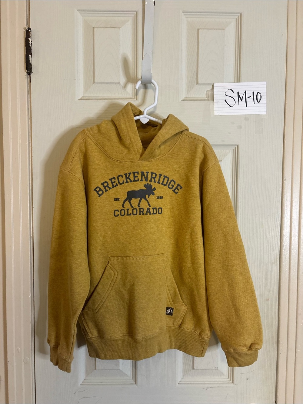 breckenridge Mustard Yellow Kids Hoodie with Colorado Moose Logo